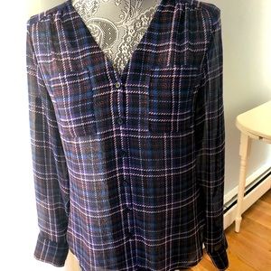 Sheer plaid blouse
